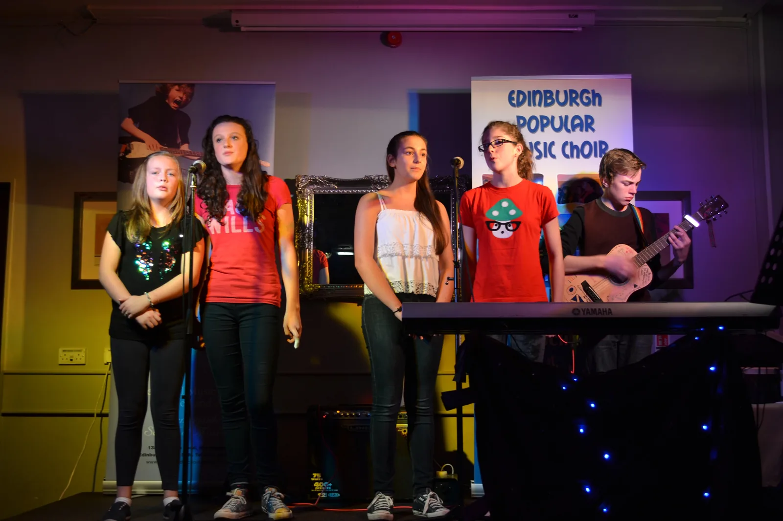 Students performing with the Edinburgh Popular Music Choir at a Morningside School of Music charity event Students performing with the Edinburgh Popular Music Choir at a Morningside School of Music charity event