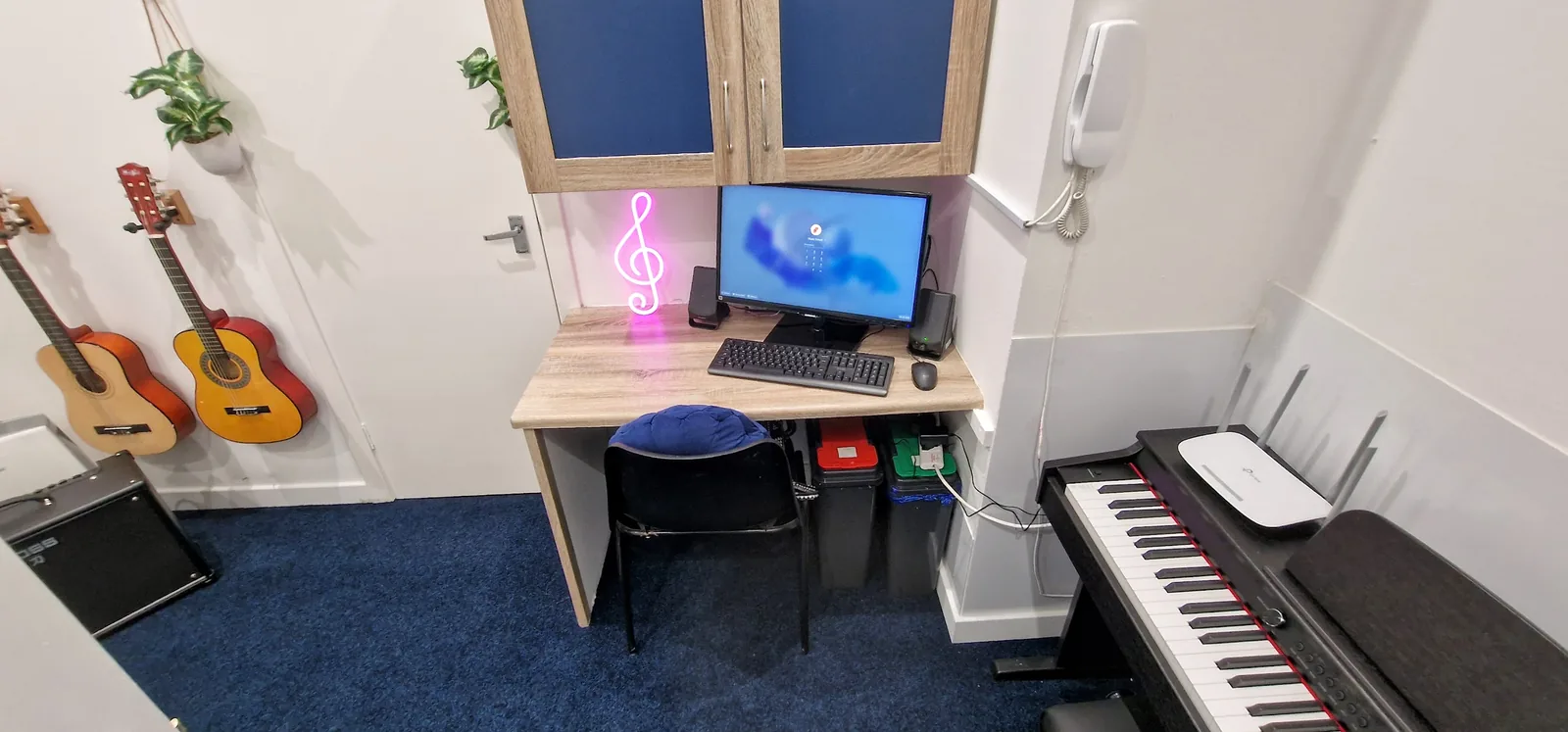 Inside the Morningside School of Music teaching studio, Comiston Road, Edinburgh